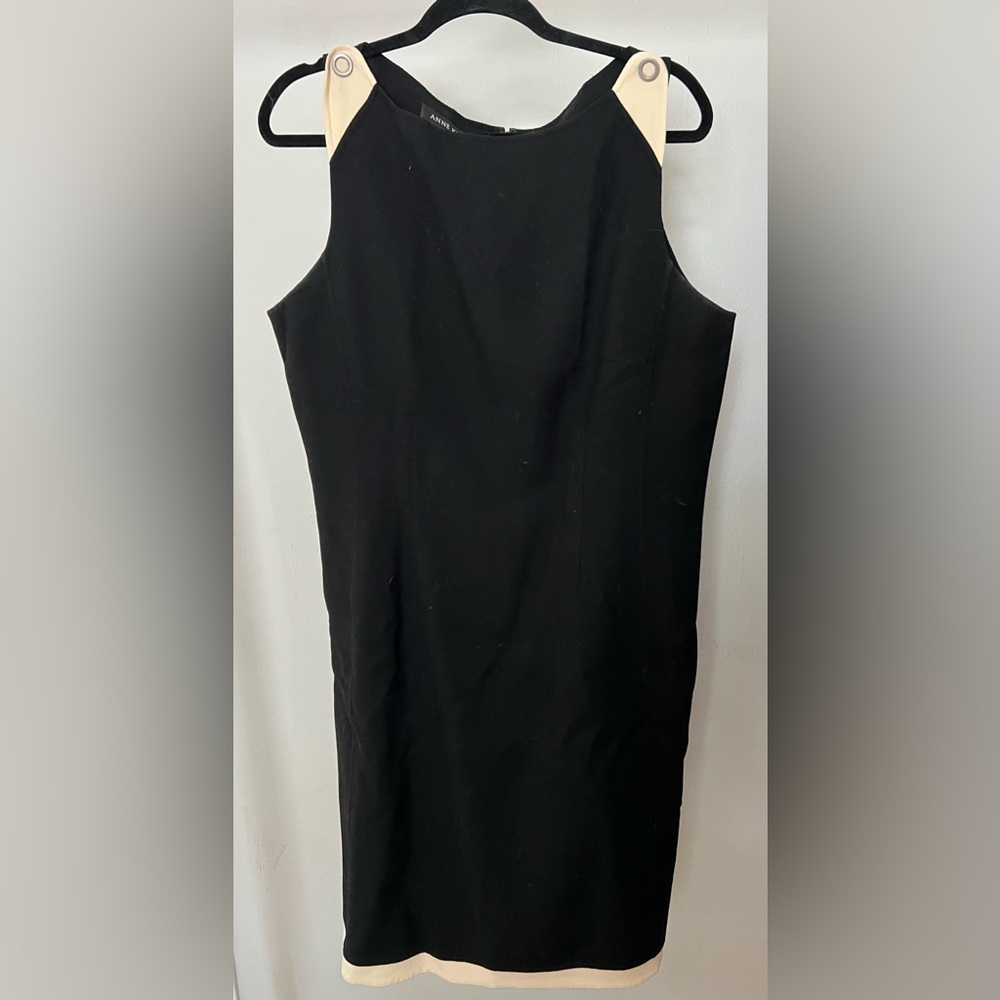 Anne Klein Executive Shawl-Collar Sleeveless Sheath Dress